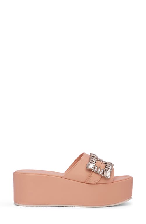 Shop Beautiisoles Dita Platform Slide Sandal In Light Pink