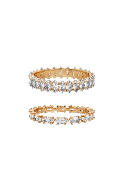 Ettika Dainty Marquise Set Of 2 Stacking Rings In Gold