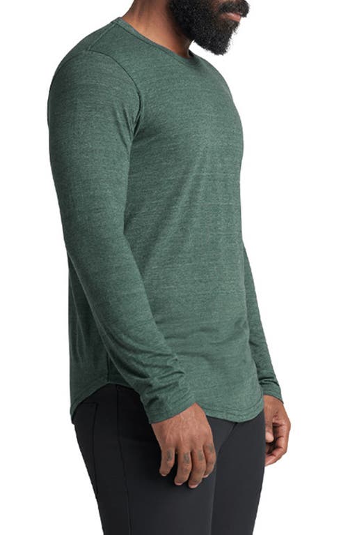 Shop Goodlife Scallop Crewneck Long Sleeve T-shirt In Evergreen