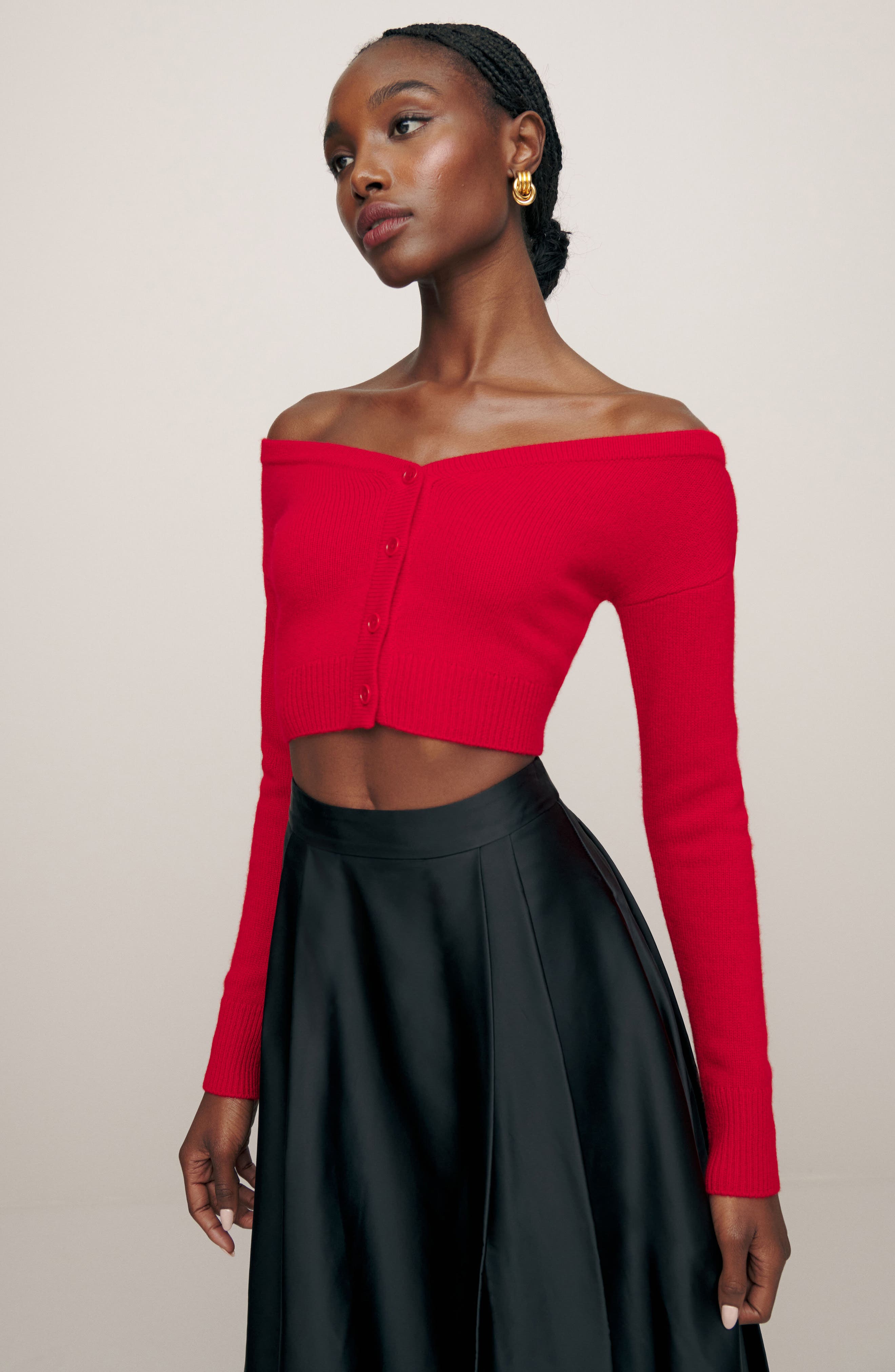 Reformation Garrett Turtleneck Recycled Cashmere Blend Crop