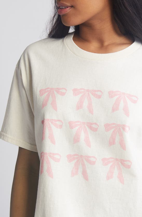 Shop Vinyl Icons Pink Ribbon Graphic T-shirt In Natural