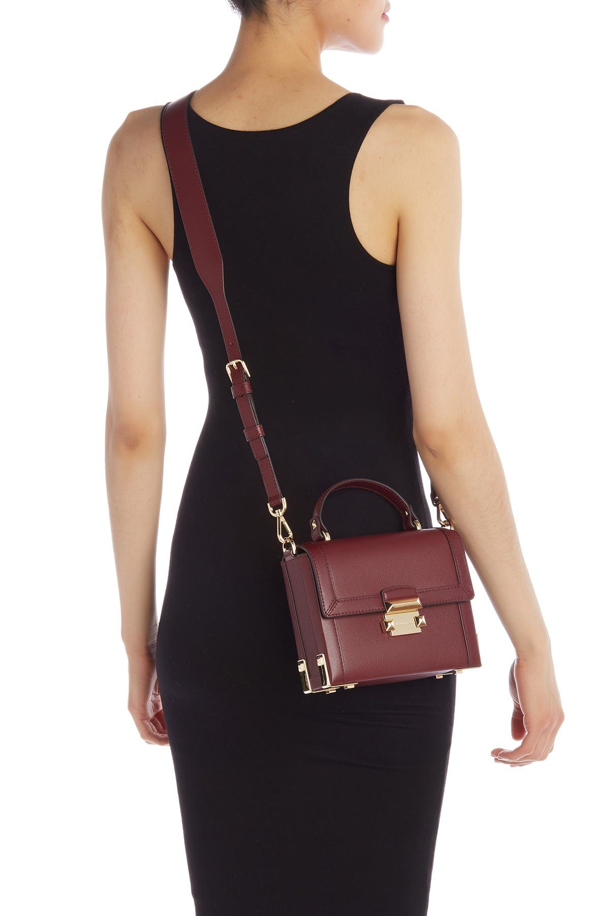 jayne small pebbled leather trunk bag