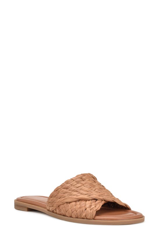 Nine West Havah Slide Sandal In Dark Natural