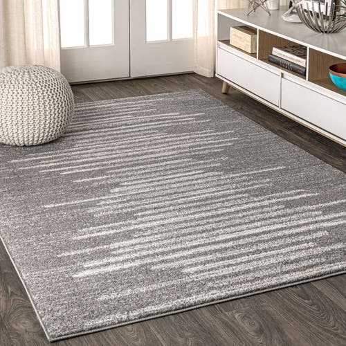 Jonathan Y Aya Berber Stripe Geometric Area Rug In Gray/cream