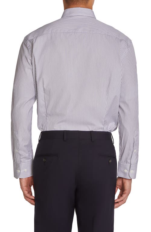 Shop Jack Victor Greene Midnight Stripe Cotton Dress Shirt In Navy/white