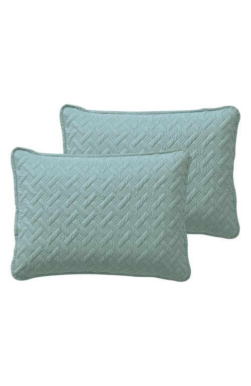 Vcny Home Nina Embossed Basketweave Quilt Set In Blue