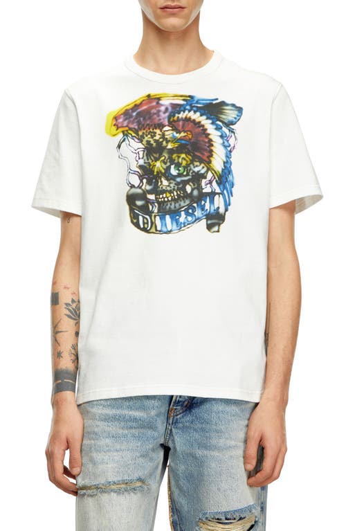 Diesel ® Cotton Graphic T-shirt In Off-white
