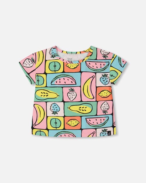 Deux Par Deux Baby Girl's Organic Cotton Jersey Top Printed Fruits Square at Nordstrom