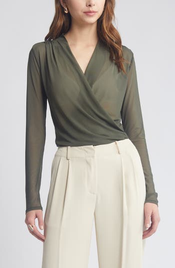 Open Edit Mesh Wrap Top In Green City