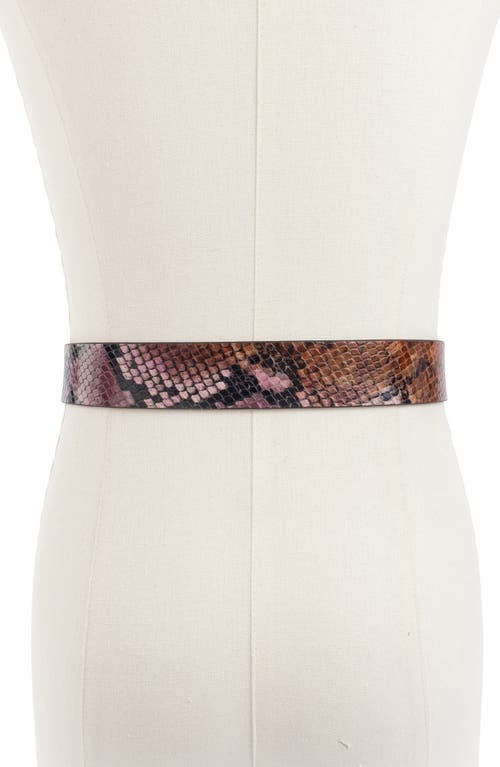 Shop Kate Spade New York Reversible Snake Embossed Belt In Natural/hot Fudge