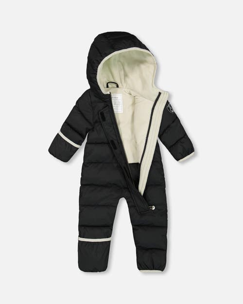 Shop Deux Par Deux Baby Unisex One-piece Compressible Snowsuit Black For Baby In Anthracite