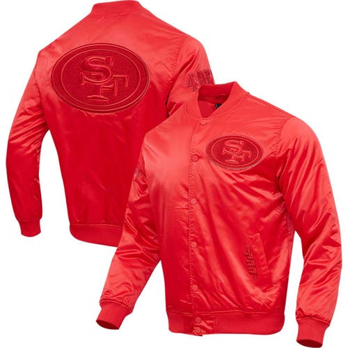 NEW YORK YANKEES CLASSIC TRIPLE RED SATIN JACKET (TRIPLE RED)