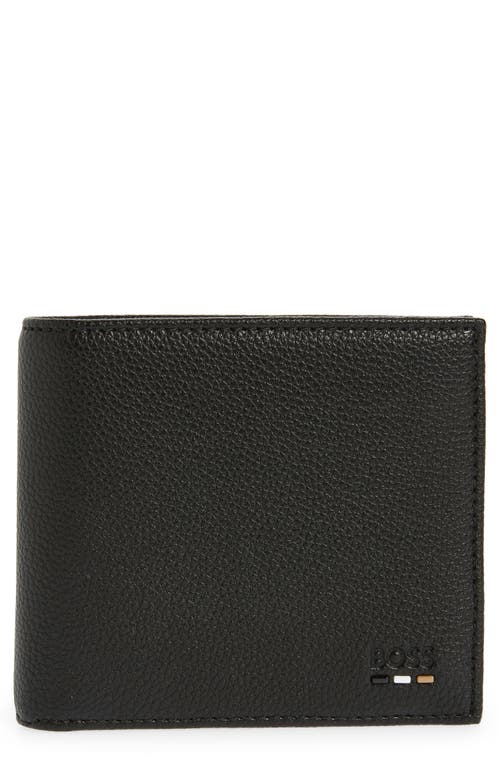 BOSS Ray Faux Leather Bifold Wallet in Black