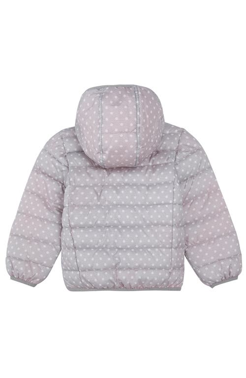 Rokka&rolla Toddler Lightweight Puffer Jacket In Light Gray Polka Dot