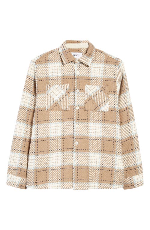 Wax London Whiting Marine Milton Button-Up Overshirt in Natural