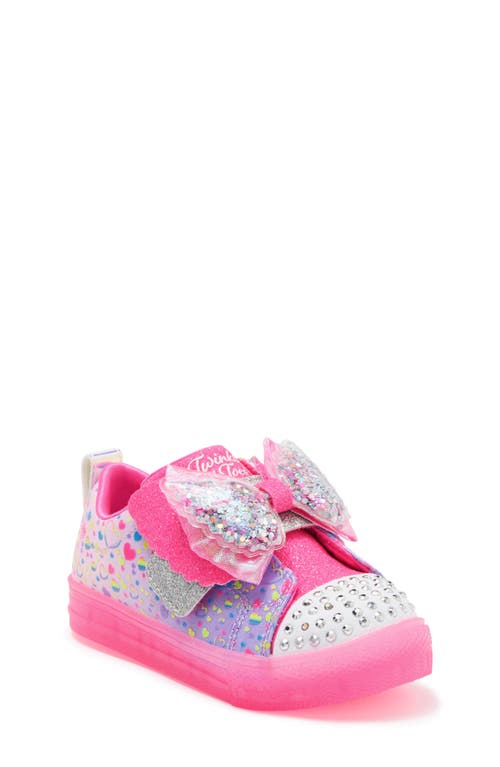 Skechers Kids' Twinkle Toes Shuffle Brights Light-up Sneaker In Pink/multi