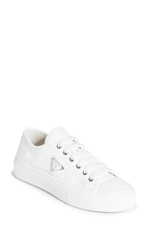 Prada Naplak Low Top Sneaker in Bianco 