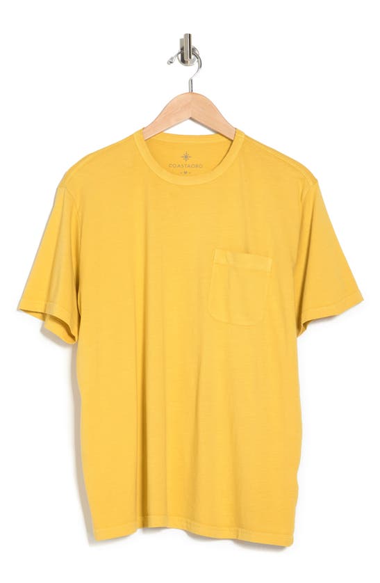 Coastaoro Homesteader Crewneck Pocket T-shirt In Misted Yellow