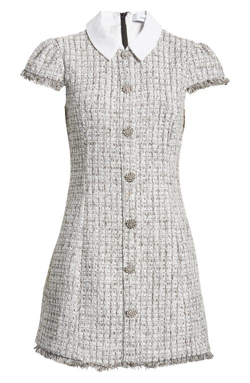 Likely Riello Tweed Button Up Minidress In Grey Multi