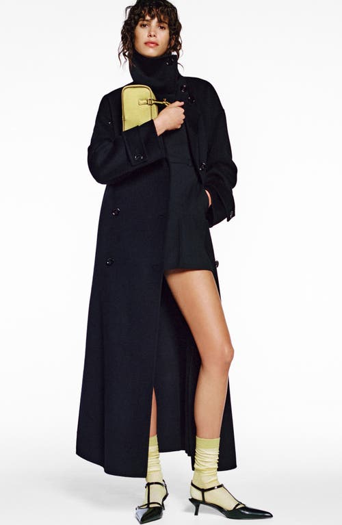 Mango Women's Double-breasted Wool Coat In Dark Navy