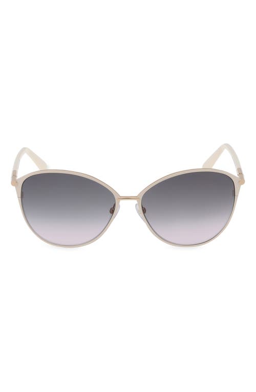 TOM FORD Penelope 59mm Gradient Round Sunglasses in Shiny Rose Gold /Smoke at Nordstrom