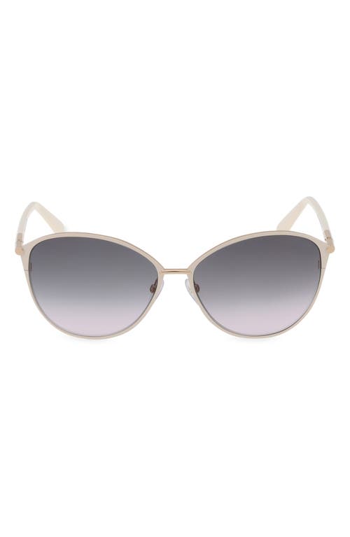 Tom Ford Penelope 59mm Gradient Round Sunglasses In Shiny Rose Gold/smoke