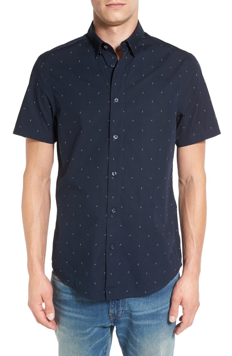 Ben Sherman Triangle Print Mod Fit Short Sleeve Woven Shirt | Nordstrom