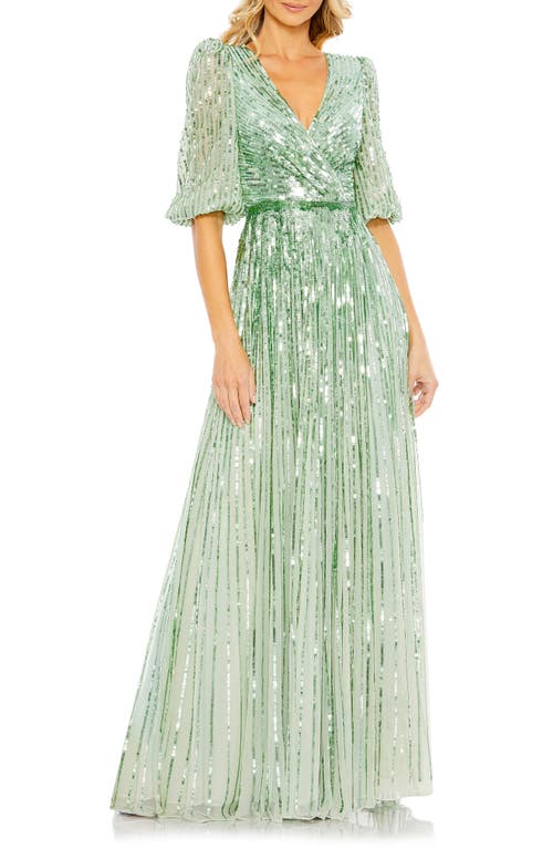 Mac Duggal Sequin Surplice Tulle Gown at Nordstrom,