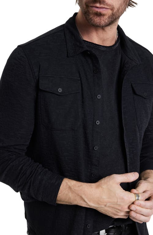 Shop John Varvatos Abuja Textured Cotton Stretch Jacquard Button-up Shirt In Black