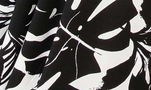 L I V D Kiana Palm Print Jumpsuit In Black/white