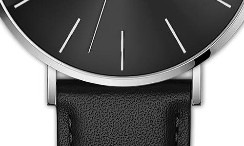 Alfred Sung Metropolitan Leather Strap Watch, 42mm In Black