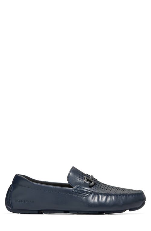 Shop Cole Haan Grand Laser Bit Driving Loafer In Navy Blazer/black