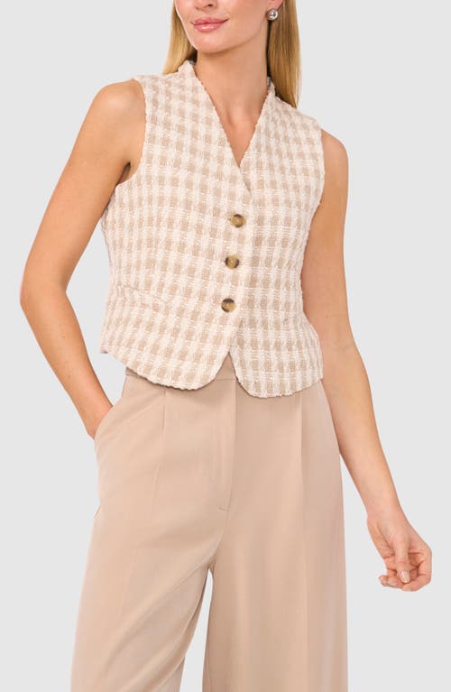 Shop Halogenr Halogen(r) Check Tweed Vest In Coastal Beige