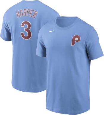 Nike Men's Nike Bryce Harper Light Blue Philadelphia Phillies Name & Number  T-Shirt