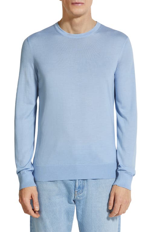 Shop Zegna Cashseta Cashmere & Silk Crewneck Sweater In Ghiaccio