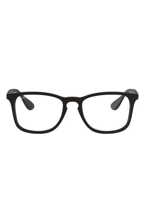 Ray-Ban Unisex 52mm Square Optical Glasses in Rubber Black at Nordstrom