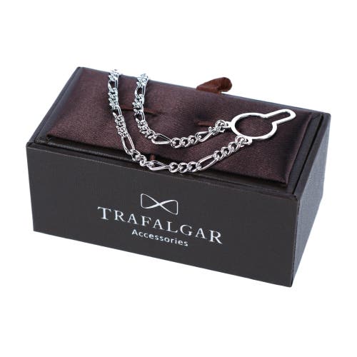 Trafalgar Sutton Sterling Silver Figaro Tie Chain In Silver