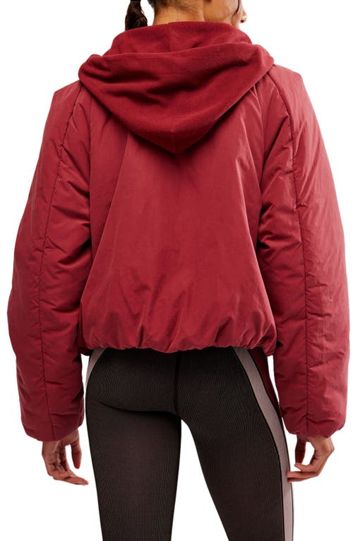 Shop Fp Movement By Free People Fp Movement In A Pillow Water Resistant Packable Puffer Anorak In Sour Cherry