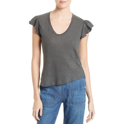 La Vie Rebecca Taylor Washed Texture Jersey Tee, Grey