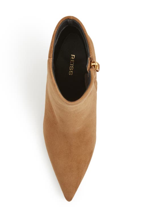 Reiss Tan Karlie Seamed Nubuck Ankle Boots In Tan