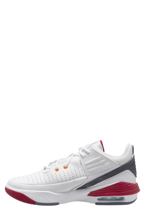 Jordan Max Aura 5 Sneaker In White/vivid Orange/red
