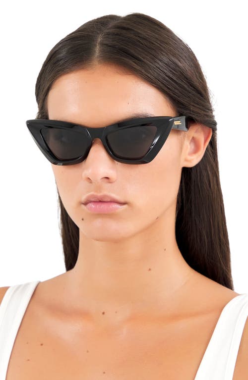 Shop Bottega Veneta 53mm Cat Eye Sunglasses In Black/grey