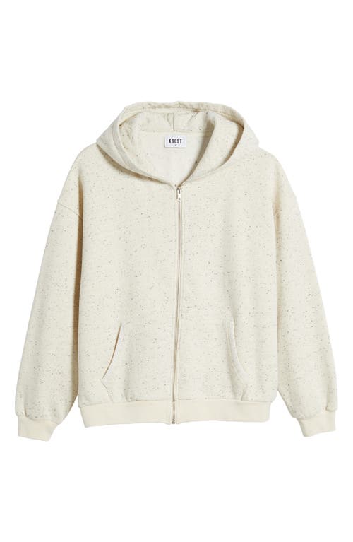 Shop Krost Flecked Zip-up Hoodie In Egret