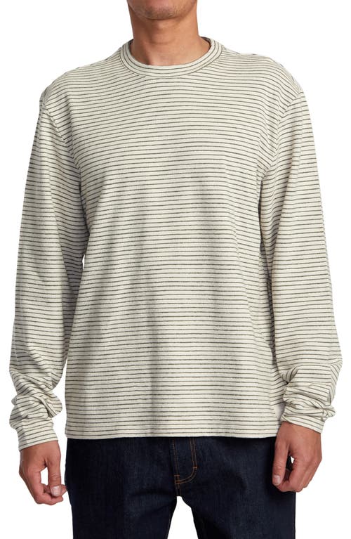 RVCA Vacancy Stripe Long Sleeve T-Shirt in Ecru at Nordstrom, Size Small