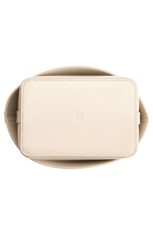 Givenchy Shark Lock Leather Bucket Bag In Natural Beige