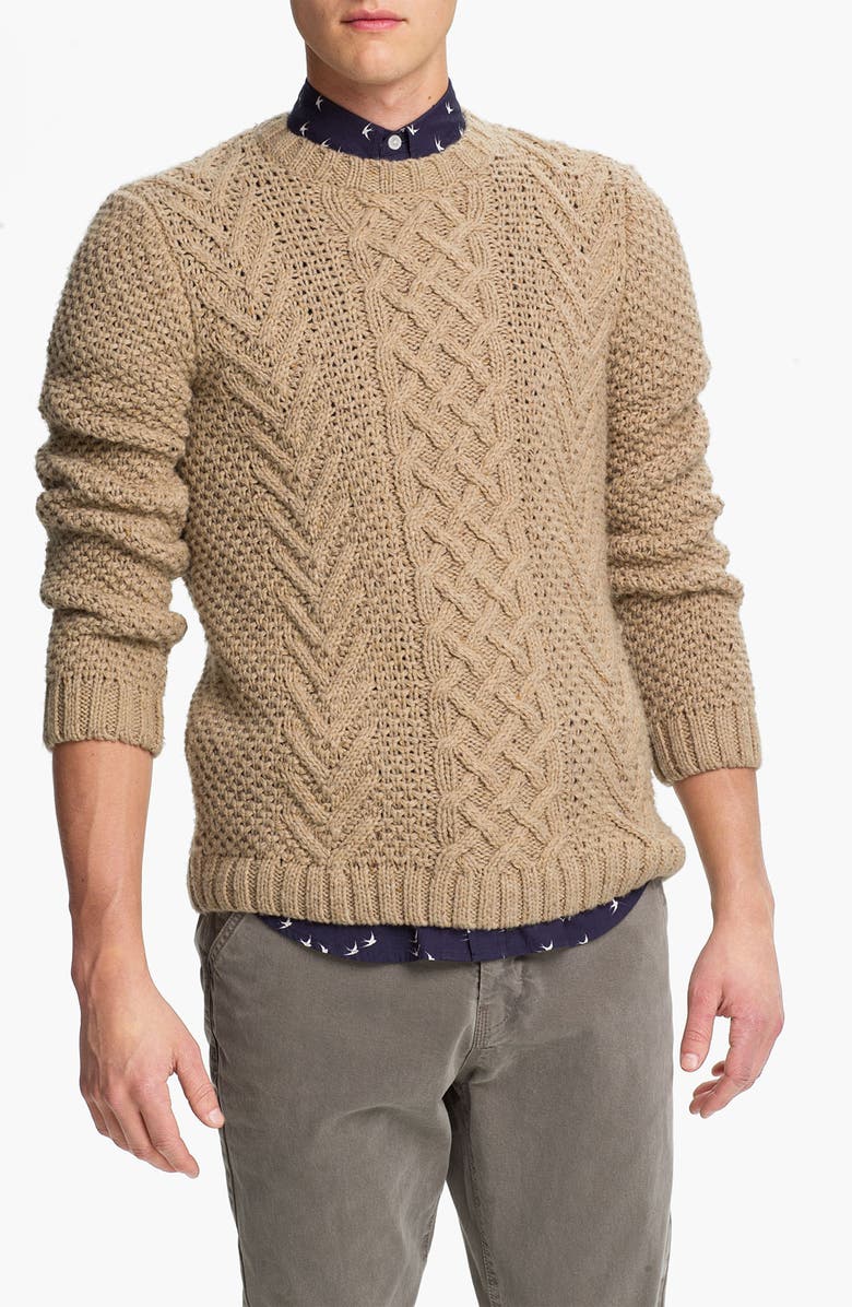 Topman Chunky Cable Knit Crewneck Sweater | Nordstrom