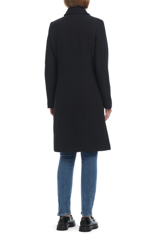 Shop Kate Spade New York Imitation Pearl Button Wool Blend Coat In Black