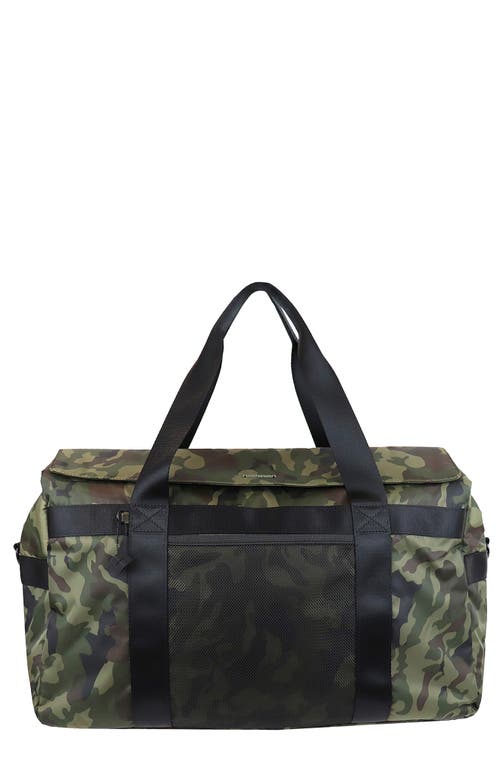 Wanderer Sustainable Recycled Polyester Water Repellent Duffle Bag in Olive Camo