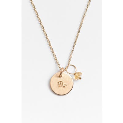 Nashelle 14K-Gold Fill & Semiprecious Birthstone Zodiac Mini Disc Necklace
