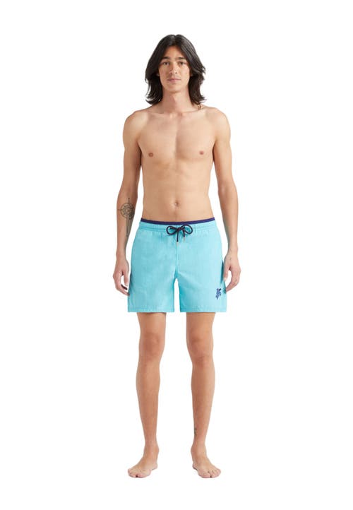 Shop Vilebrequin Solid Bicolor Swim Shorts In Bora Bora